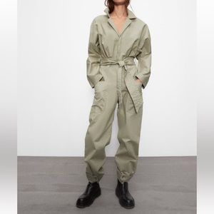 Zara long belted jumpsuit